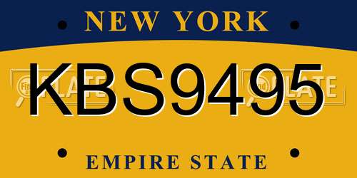 KBS9495 New York License Plate