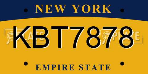 KBT7878 New York License Plate