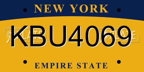 KBU4069 New York License Plate