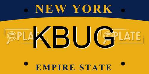 KBUG New York License Plate