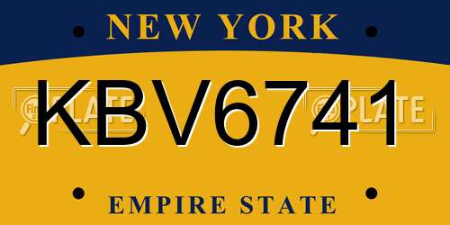 KBV6741 New York License Plate