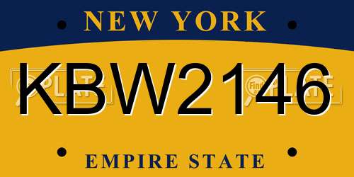 KBW2146 New York License Plate