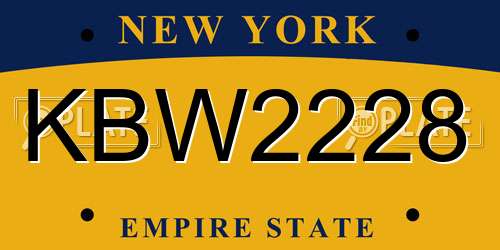 KBW2228 New York License Plate