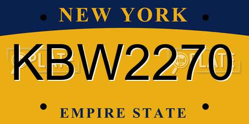 KBW2270 New York License Plate