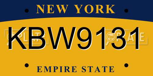 KBW9131 New York License Plate