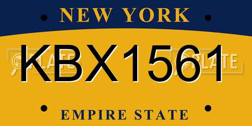 KBX1561 New York License Plate