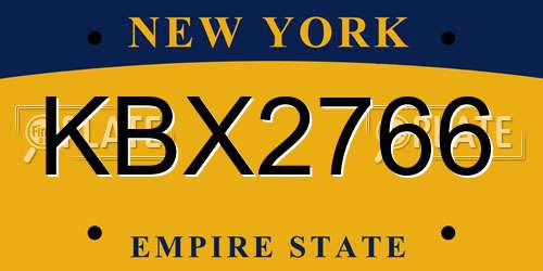 KBX2766 New York License Plate