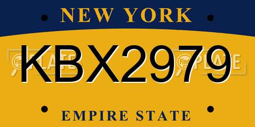 KBX2979 New York License Plate