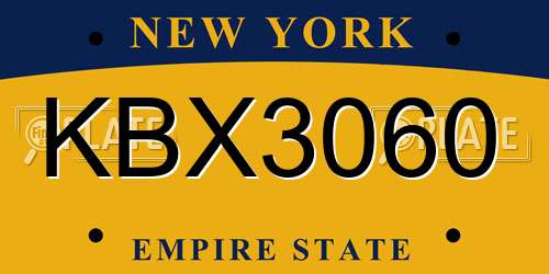 KBX3060 New York License Plate