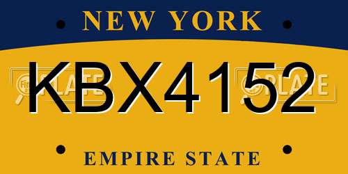 KBX4152 New York License Plate