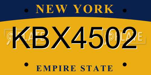 KBX4502 New York License Plate