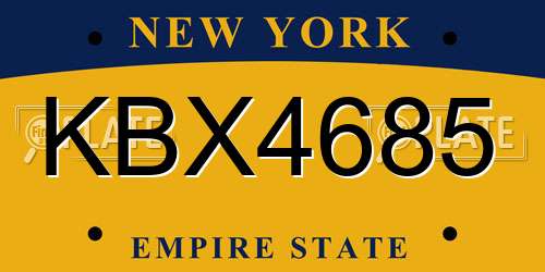 KBX4685 New York License Plate