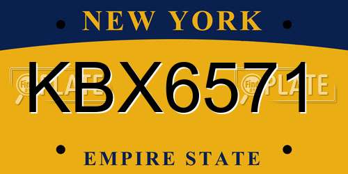 KBX6571 New York License Plate