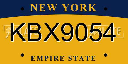KBX9054 New York License Plate