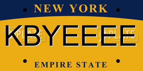 KBYEEEE New York License Plate