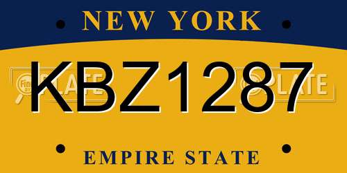 KBZ1287 New York License Plate