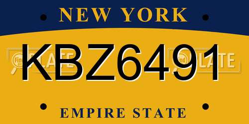 KBZ6491 New York License Plate