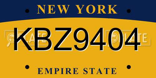 KBZ9404 New York License Plate