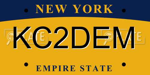 KC2DEM New York License Plate