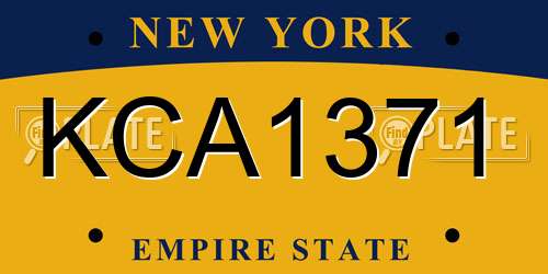 KCA1371 New York License Plate