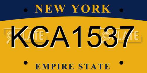 KCA1537 New York License Plate