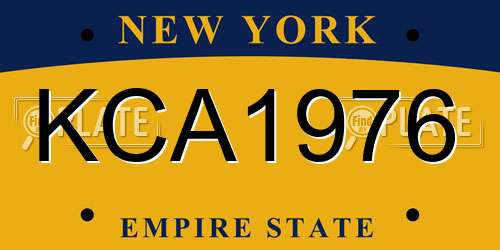 KCA1976 New York License Plate