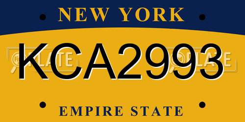 KCA2993 New York License Plate