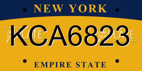 KCA6823 New York License Plate