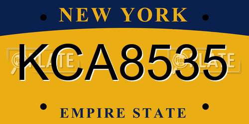 KCA8535 New York License Plate