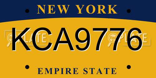 KCA9776 New York License Plate