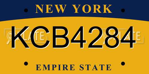 KCB4284 New York License Plate