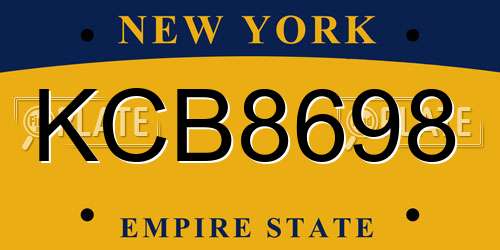 KCB8698 New York License Plate