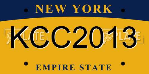 KCC2013 New York License Plate