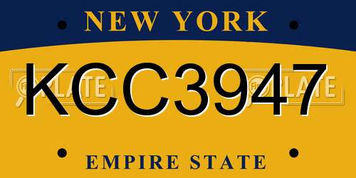 KCC3947 New York License Plate