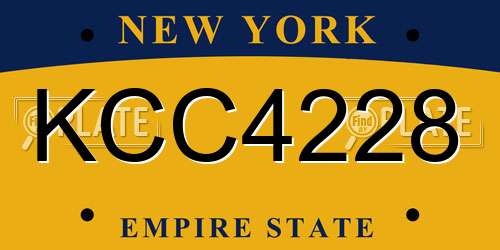 KCC4228 New York License Plate