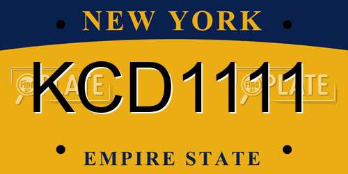 KCD1111 New York License Plate