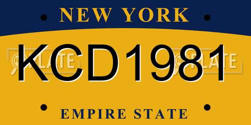 KCD1981 New York License Plate