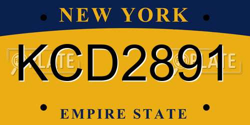 KCD2891 New York License Plate