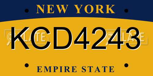 KCD4243 New York License Plate
