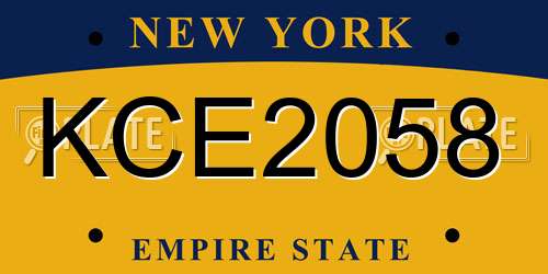 KCE2058 New York License Plate