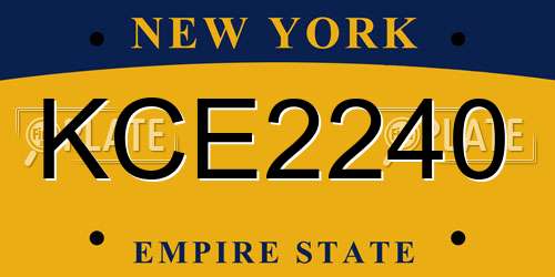 KCE2240 New York License Plate
