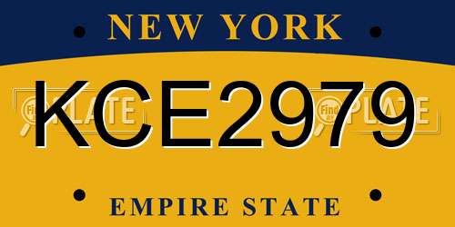 KCE2979 New York License Plate