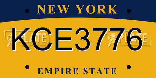 KCE3776 New York License Plate