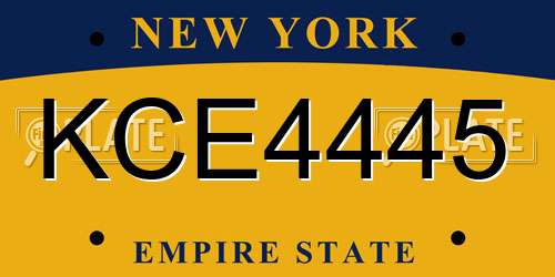 KCE4445 New York License Plate