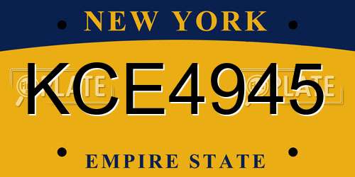 KCE4945 New York License Plate