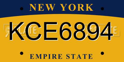 KCE6894 New York License Plate