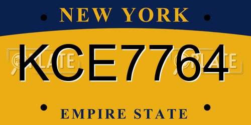 KCE7764 New York License Plate