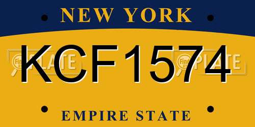 KCF1574 New York License Plate