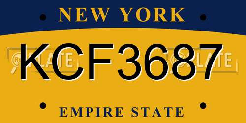KCF3687 New York License Plate