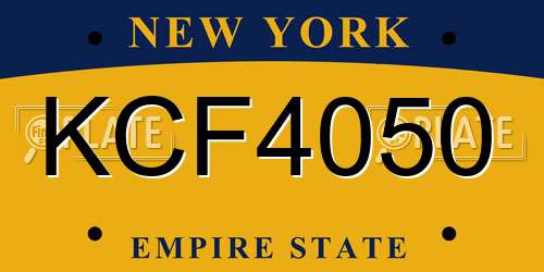 KCF4050 New York License Plate